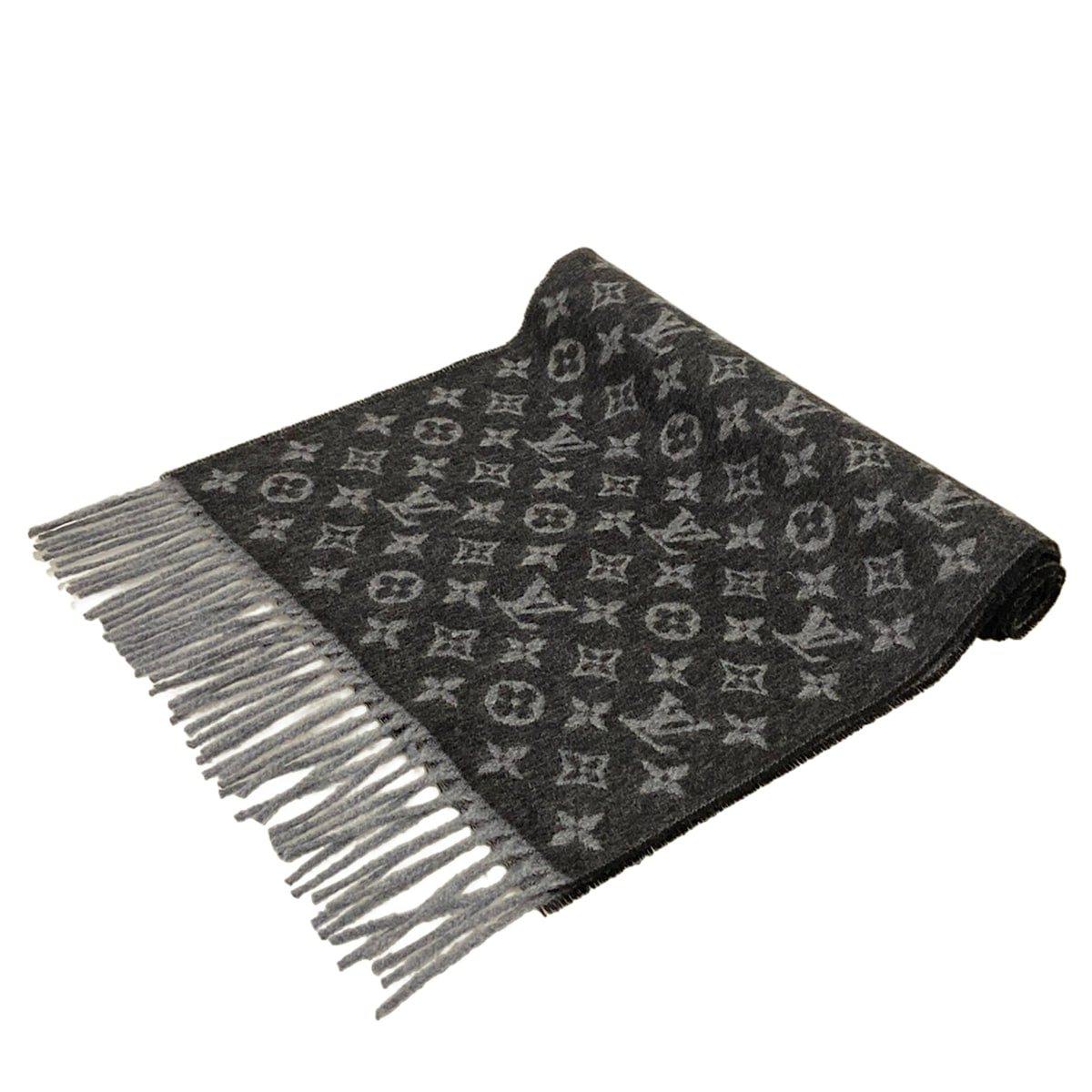 【中古】LOUIS VUITTON(ルイヴィトン) エシャルプ・モノグラム グラディエント えり巻き ノワール 羊毛、カシミール
