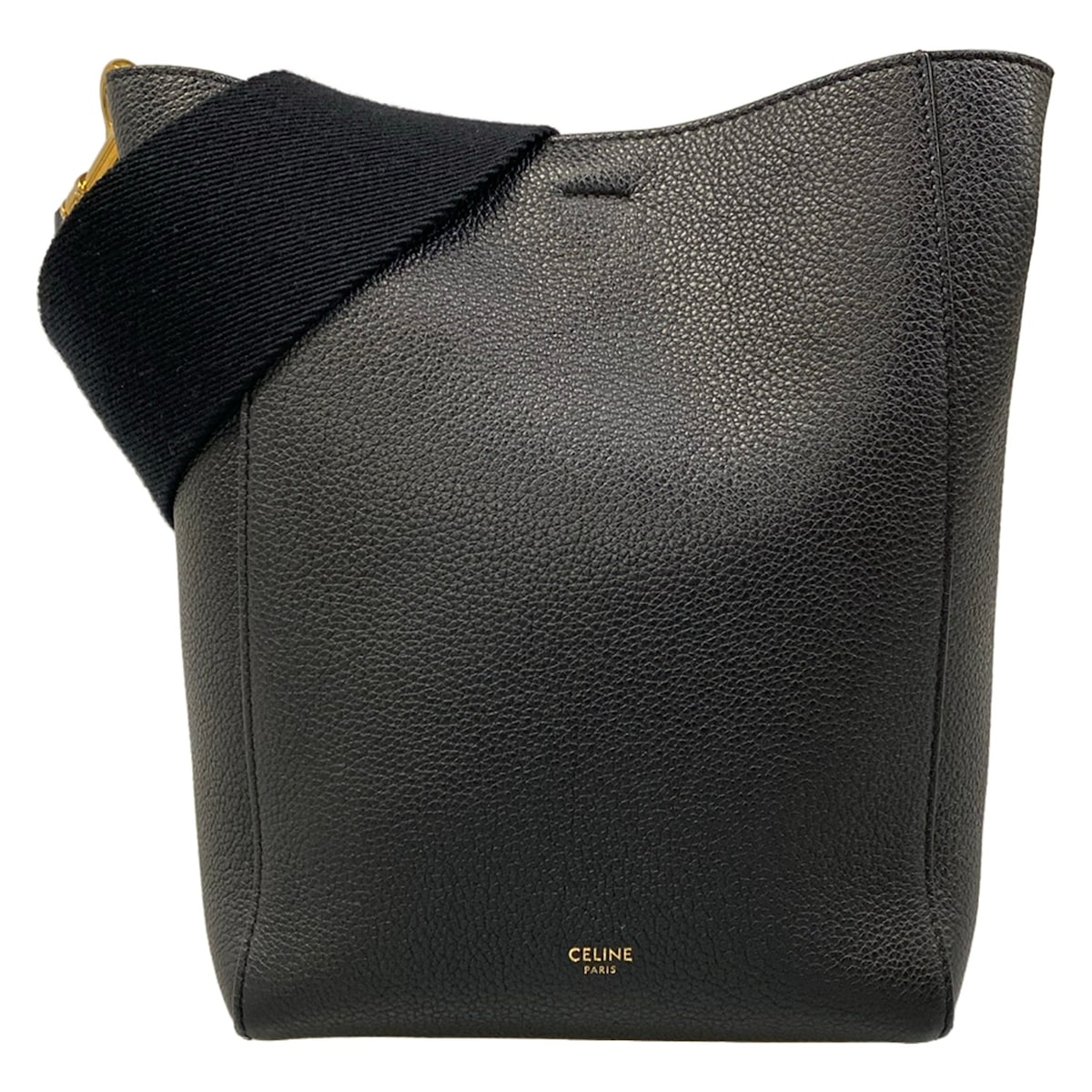 【中古】CELINE(セリーヌ) サングル 井戸釣瓶 スモール ショルダーバッグ 同盟罷工一回り着脱可 黒