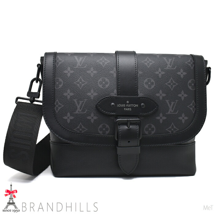 ルイヴィトン ショルダーバッグ メンズ ソミュール メッセンジャー モノグラム エクリプス M45911 LOUIS VUITTON 極美品 【中古】 142,500円