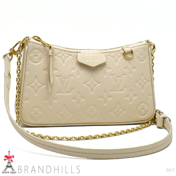 ルイヴィトン ショルダーバッグ イージーポーチ モノグラム アンプラント クレーム クラッチ M81066 LOUIS VUITTON 極美品 【中古】