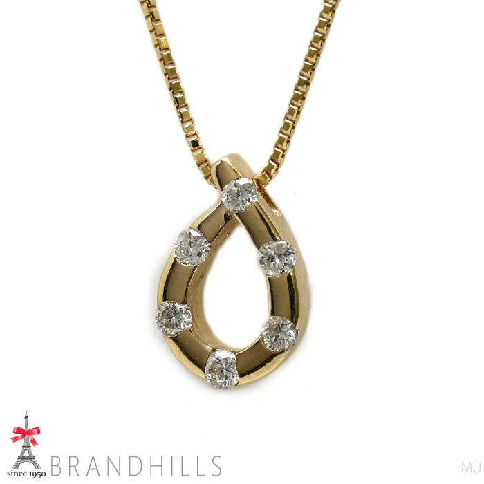 ヴァンドーム青山 ダイヤモンド 0.13ct ネックレス K18金 750YG イエローゴールド しずく VENDOME 美品 【中古】｜ブランドヒルズ店
