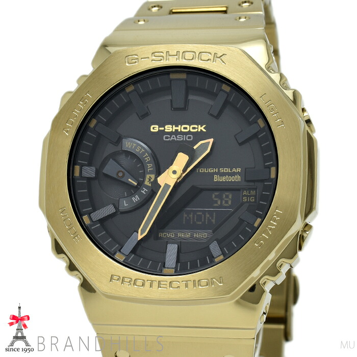 カシオ G-SHOCK 腕時計 メンズ フルメタル 2100 シリーズ ソーラー Bluetooth モバイルリンク SS GM-B2100GD-9AJF CASIO ほぼ未使用 【中古】