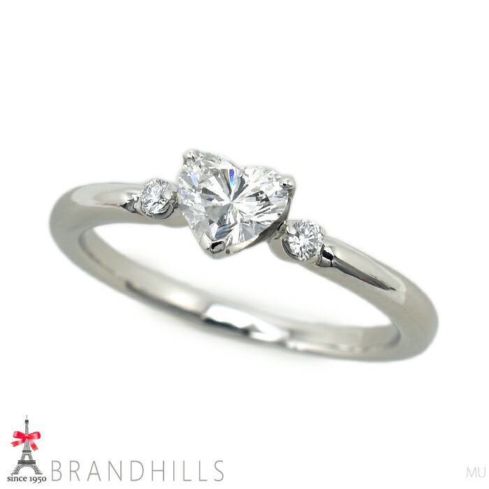 スタージュエリー ダイヤモンド 0.317ct 0.040ct リング ハートシェイプ ソリティア F-VS1 PT950 指輪 #8 1PR0550 STAR JEWELRY 極美品 【中古】｜ブランドヒルズ店