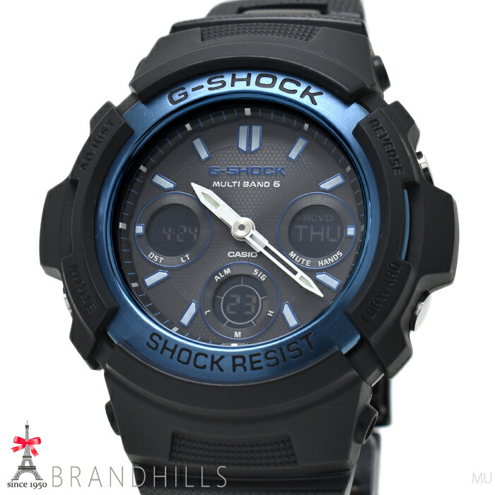 カシオ G-SHOCK ウオッチ メンズ アナログ デジタル 電磁波ソーラー 脂 SS 黒いこと文字記号盤 AWG-M100BC-2AJF CASIO 美品 【中古】