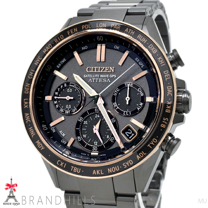シチズン アテッサ ACT Line エコドライブ GPS衛星電波 ブラックチタン CC4058-67X F950-0029S0B CITIZEN ほぼ未使用 【中古】｜ブランドヒルズ店