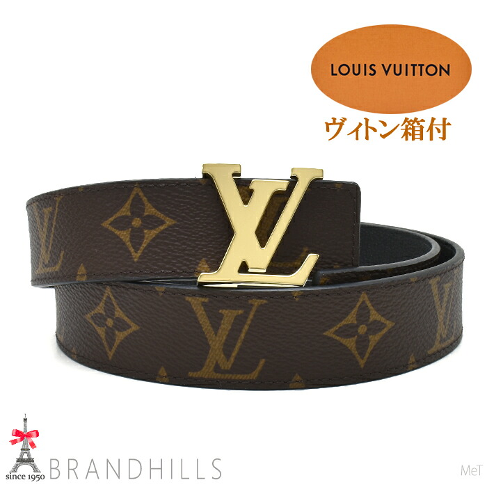 ルイヴィトン 三尺帯 LV かしら文字 30MM 75糎 リヴァーシブル モノグラム なめし革 黒いこと M0565X LOUIS VUITTON 美品 【中古】