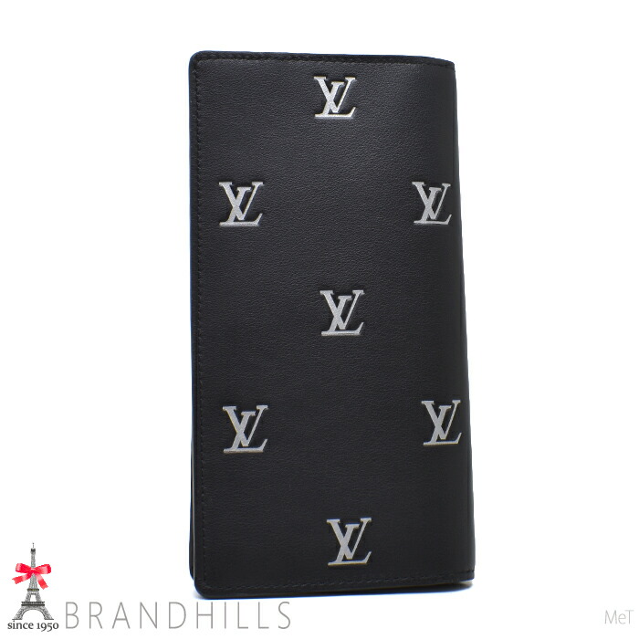 ルイヴィトン 長札入れ 二つ折り メンズ ブラゾン ポルトフォイユ ブラザ なめし革 黒いこと M83190 LOUIS VUITTON ほぼ未当て嵌める 【中古】