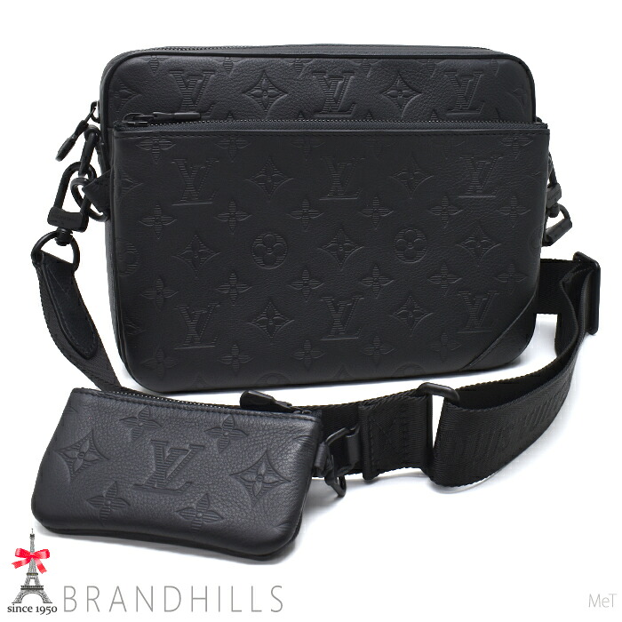 ルイヴィトン ショルダーバッグ メンズ トリオ メッセンジャー モノグラム シャドウ ノワール M46602 LOUIS VUITTON 極美品 【中古】｜ブランドヒルズ店