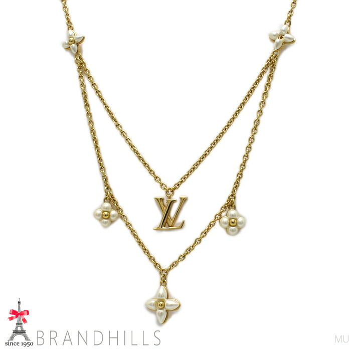 ルイヴィトン ネックレス レディース LV フローラグラム メタり ゴールド ビーズ M00981 LOUIS VUITTON 良品 【中古】|ブランドヒルズ店