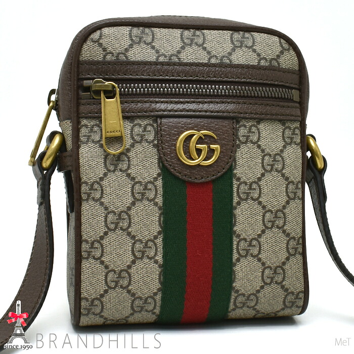 グッチ ショルダーバッグ メンズ レディース GGスプリーム オフディア ベージュ エボニー 598127 GUCCI ほぼ未使用 【中古】｜ブランドヒルズ店