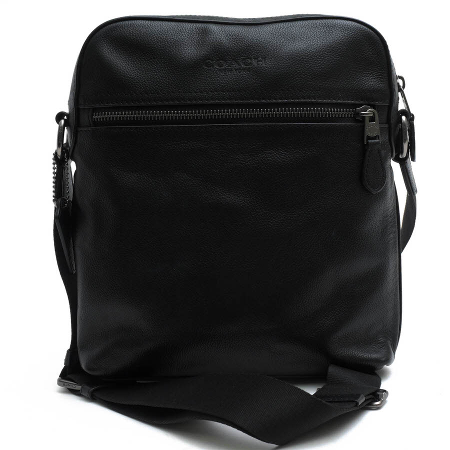 COACH ショルダーバッグ コーチ F68014 HOUSTON FLIGHT BAG ヒューストン フライトバッグ ペブルドレザー 牛革 メッセンジャーバッグ シボ革 シュリンクレザー 【中古】