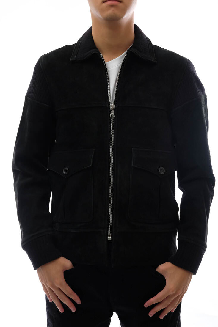 WTAPS フライトジャケット ダブルタップス HUEY JACKET FIELD LTHR GOAT 山羊革 ゴートスキン リブ 【中古】