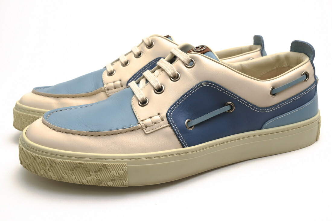 GUCCI 甲板シューズ グッチ 308236 AKSZO 9080 カーフレザー 牛皮   【中古】