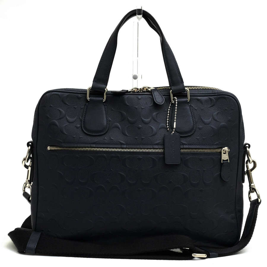 COACH ビジネスバッグ コーチ F54932 Hudson 5 Bag In Signature Leather クロスグレインレザー 牛革 シグニチャー柄 2WAY ショルダーバッグ ノートPC収納可 【中古】