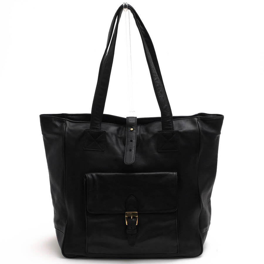 未使用級 ローレンラルフローレン ハンドバッグ エンボスレザー ブラック d9101_1.jpg