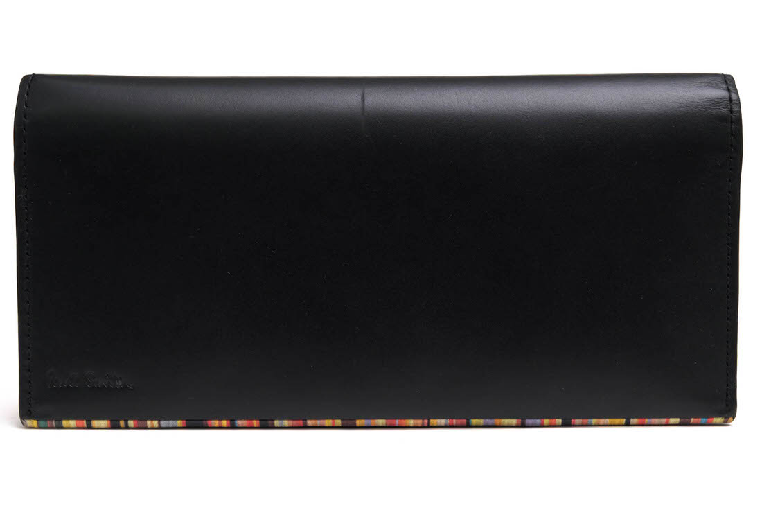 【新品未使用】ポールスミス 長財布 ラウンドジップ マルチストライプ レザー 黒 美品 ポールスミス 長財布 ラウンドジップ マルチストライプ