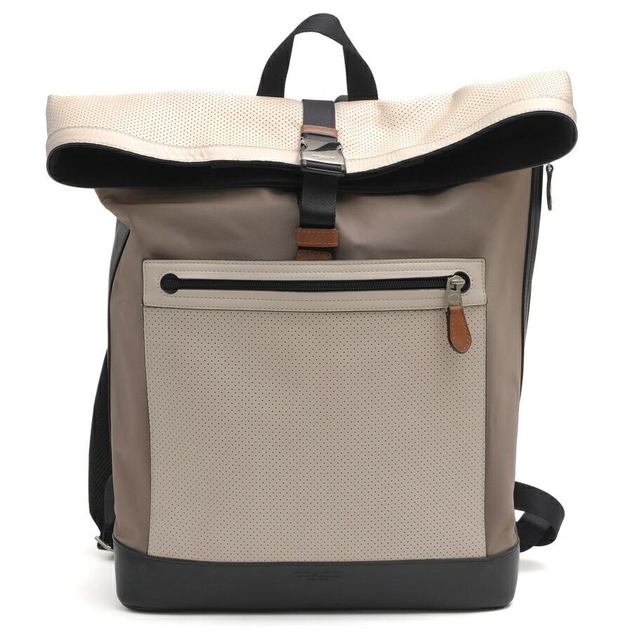 COACH リュック コーチ F72077 Getaway Pack In Perforated Leather ゲッタウェイ パック パンチングレザー 牛革 バックパック ノートPC収納可 デイパック 【中古】|ブランディング