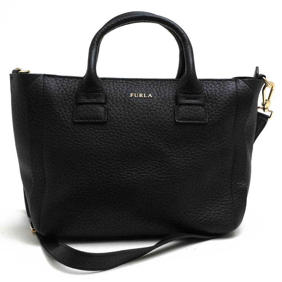 FURLA トートバッグ フルラ F6855/S4 CAPRICCIO S TOTE カプリッチョ 牛革 シボ革 シュリンクレザー 【中古】