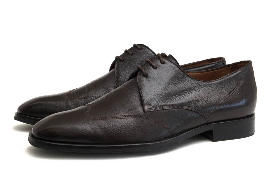 GIORGIO ARMANI ビジネスシューズ アルマーニ XGU594 XP912 牛革 カーフ ウイングチップ シボ革 シュリンクレザー 【中古】