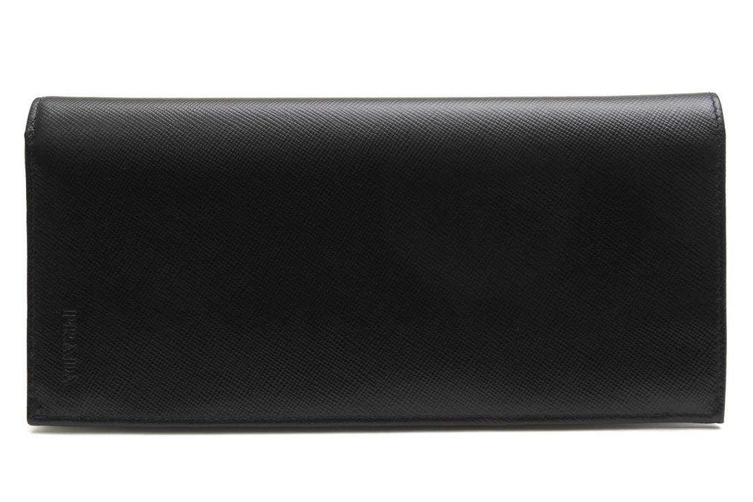 PRADA 長紙入れ プラダ 2M0836 SAFFIANO P.TA DOCUMENTI サフィアーノレザー 牛皮  御釣り入れあり 二つ折り 【中古】
