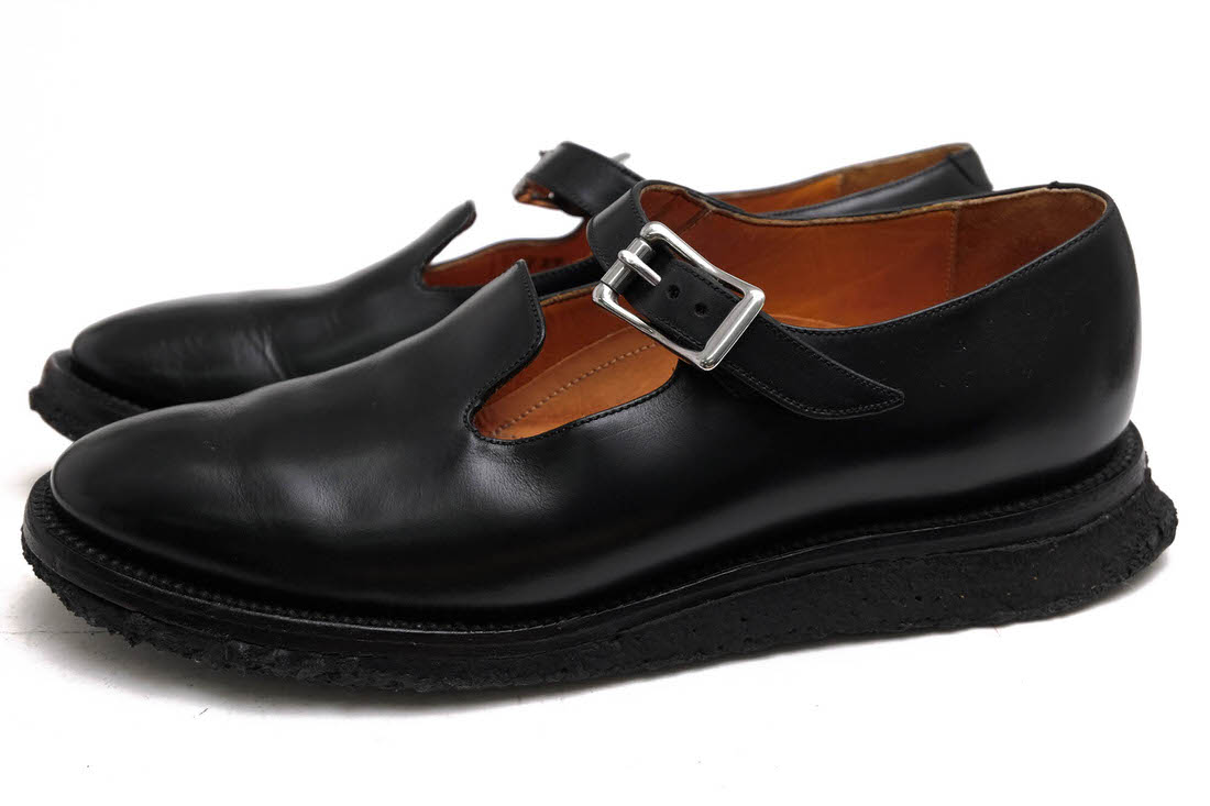 YUKETEN ビジネスシューズ ユケテン GKA-1671-A STRAP SLIPON WILD LIFE TAILOR Adamet ROPE別注 カーフ 牛革 ブラックラピッド製法 モンクストラップ クレープソール 【中古】｜ブランディング
