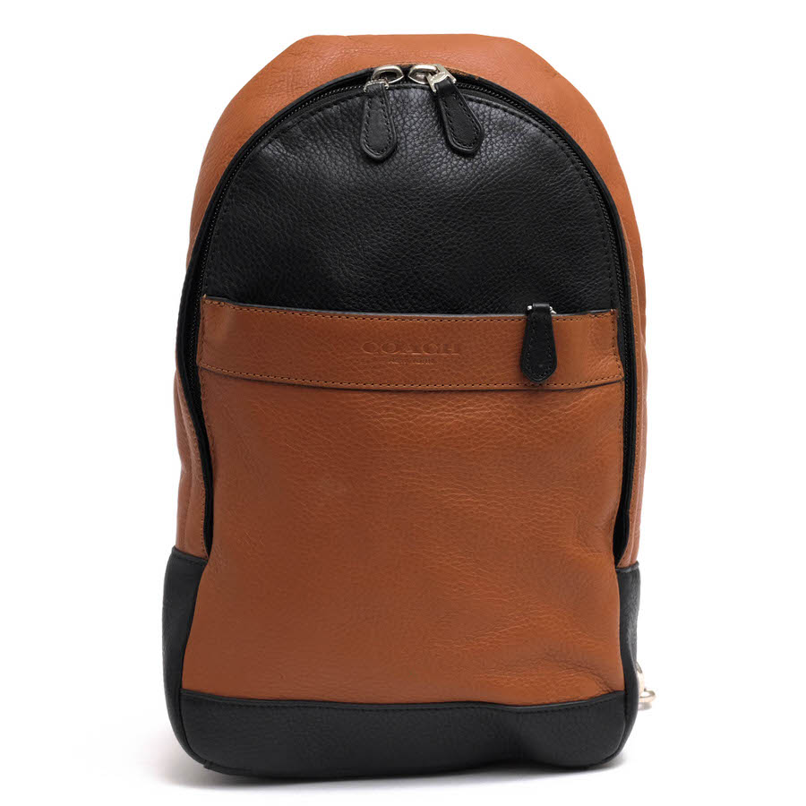 COACH ショルダーバッグ コーチ F71751 Campus Pack In Smooth Leather キャンパス パック 牛革 スムースレザー スリングバッグ ボディバッグ シボ革 シュリンクレザー バイカラー 【中古】