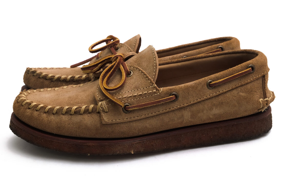 RED WING 甲板シューズ レッドウィング 9158 WABASHA BOAT ワバシャボート Muleskinner Roughout Leather ラフアウト ミュールスキナー 牛皮  モカシン クレープソール スリッポン 【中古】