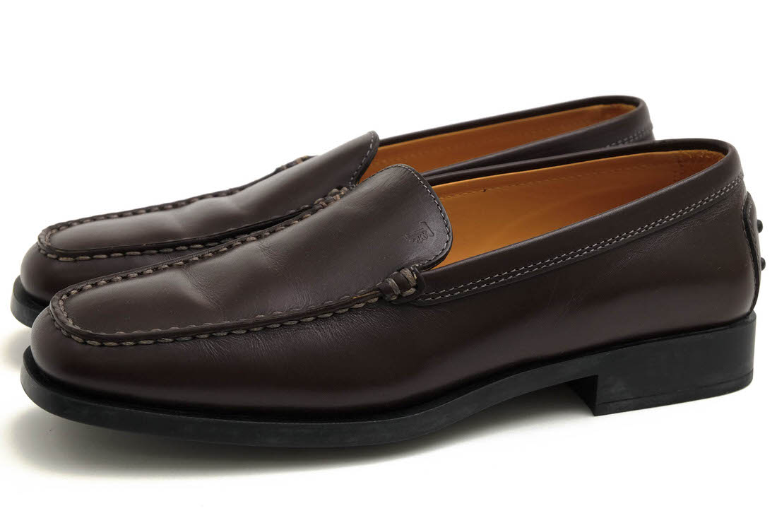 TOD'S ヴァンプローファー トッズ XXW99I7BW138 牛革 カーフ スリッポン 【中古】