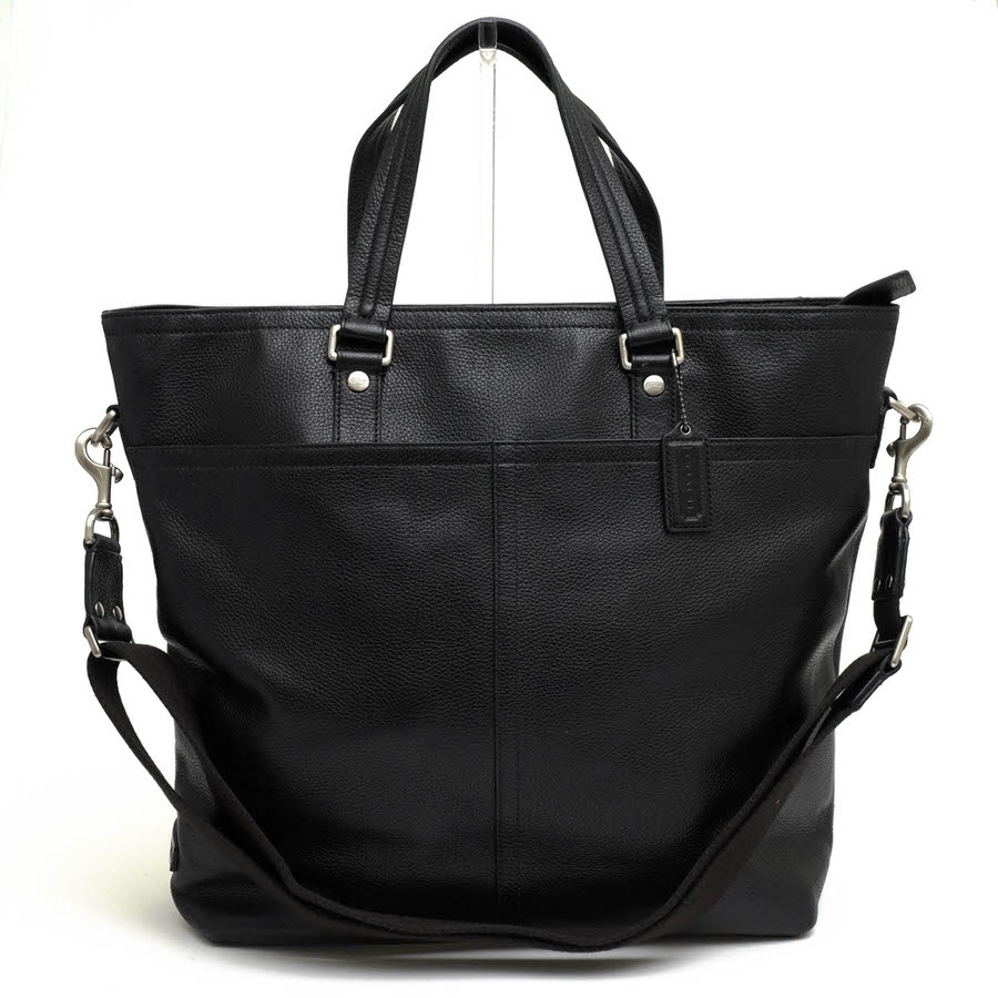 COACH トートバッグ コーチ職 F77181 Transatlantic Drafting トランスアトランティック ドラフティング トート ペブルドレザー 牛皮  2WAY ショルダーバッグ シボ革 シュリンクレザー 【中古】
