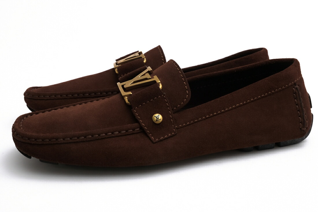 Louis Vuitton ドライビングシューズ ヴィトン Monte Carlo Moccasin モンテカルロ カーフレザー 牛皮 LVロゴタイプ金具 定番 【中古】