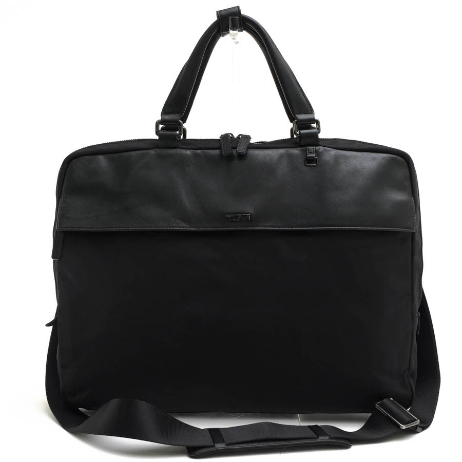 TUMI ビジネスバッグ トゥミ 481764DE Voyageur City ギブズ シングルジップ ブリーフ 日本限定モデル ライトウェイトナイロン 牛革 2WAY ショルダーバッグ 【中古】