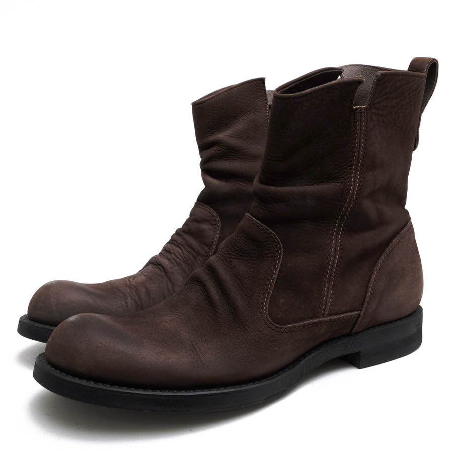 MR.OLIVE ペコスブーツ ミスターオリーブ ME532 WATER PROOF NUBUCK LEATHER SHORT PECOS BOOTS ヌバックレザー 牛革 サイドジップ プレーントゥ 【中古】