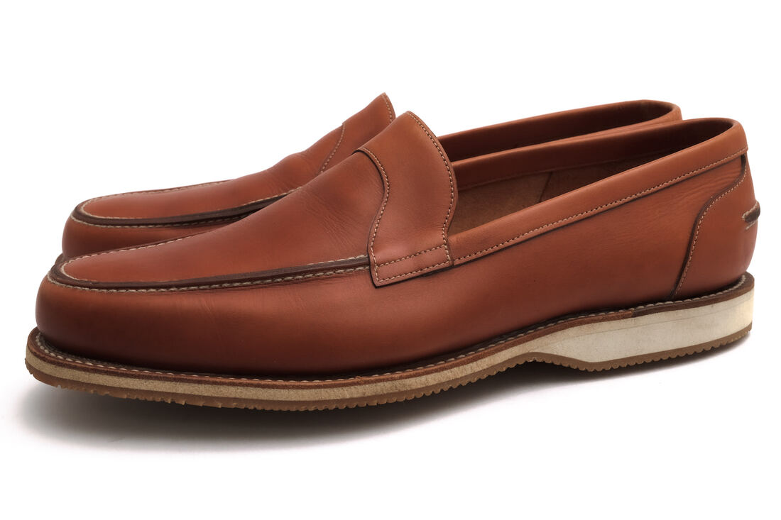 John Lobb ヴァンプローファー ジョンロブ tobaso カーフレザー 牛皮 甲板シューズ モカシン 【中古】