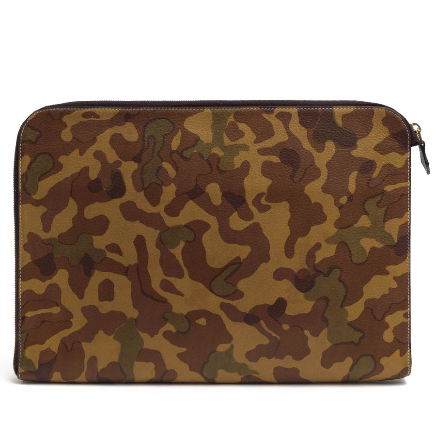 Cisei 二つ目御徒面子/クラッチペダル御徒面子 シセイ 0934 LD DOCUMENT CASE LINDOS リンドス 子ウシ 牛皮 書き付け入れもの L字ジッパー シボ革 シュリンクレザー 変装・化けの皮柄 【中古】