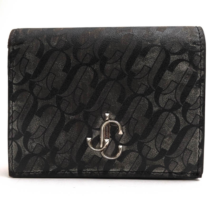 Jimmy Choo 紙入れ ジミーチュウ hanne rjc 193 牛皮 子ウシ  御釣り入れあり 二つ折り 【中古】