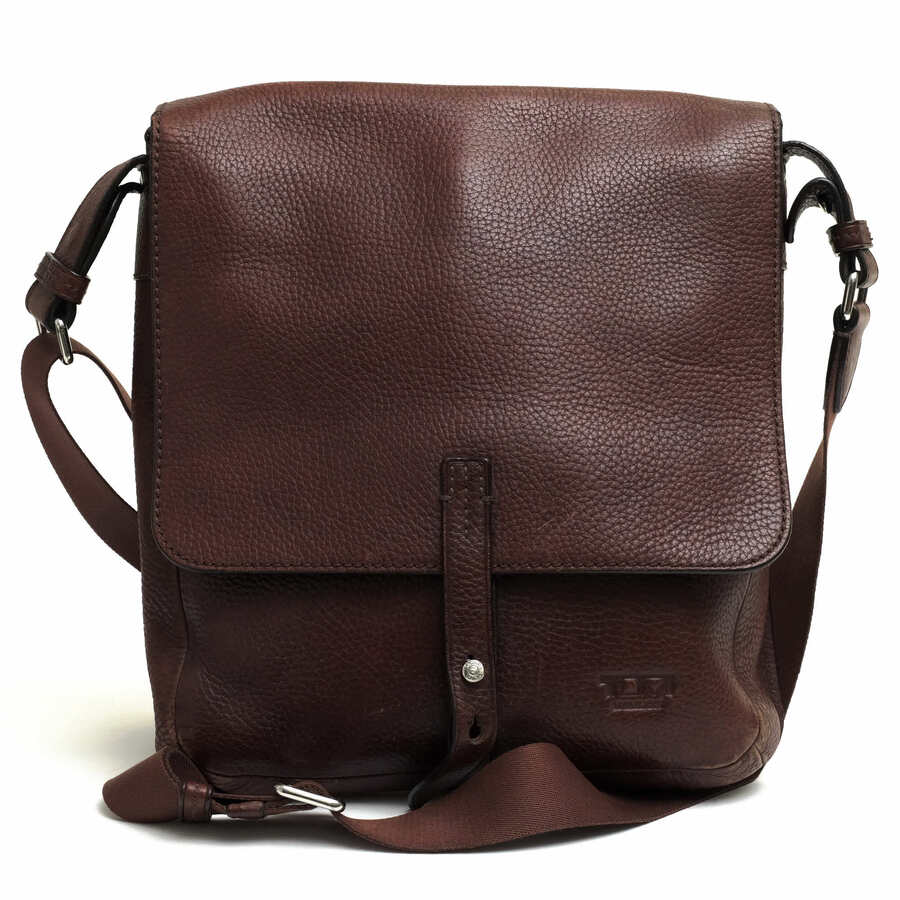 TUMI ショルダーバッグ トゥミ 6853B Sundance Santa Fe North South サンダンス ぺブルグレインレザー 牛革 シボ革 シュリンクレザー 【中古】|ブランディング