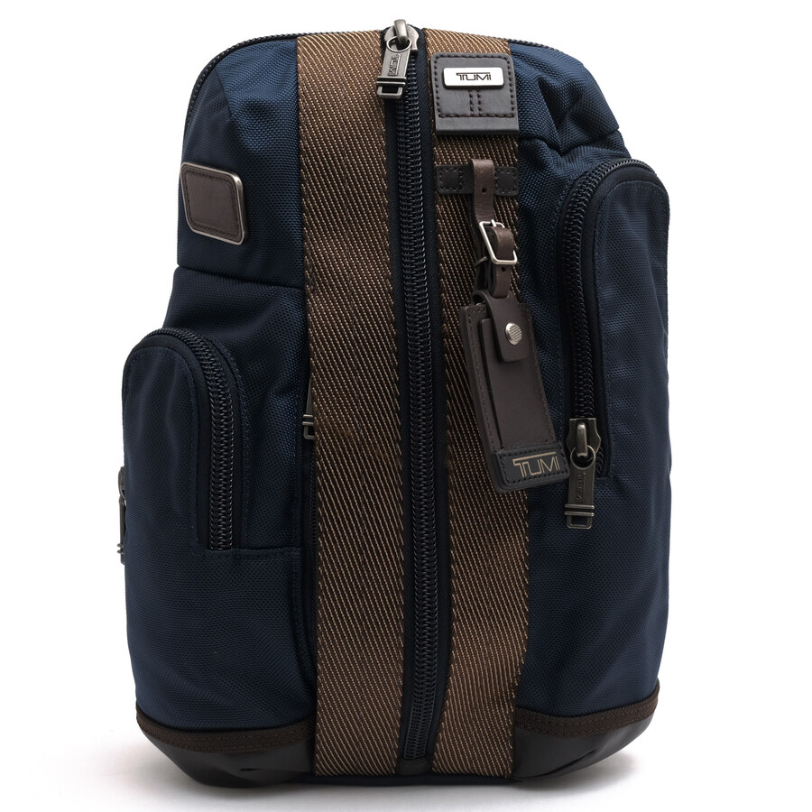 TUMI ショルダーバッグ トゥミ 222318NVY2 ALPHA BRAVO MONTEREY SLIING アルファ ブラヴォ モントレー スリング FXTバリスティックナイロン ナパレザー 牛革 ボディバッグ 【中古】|ブランディング