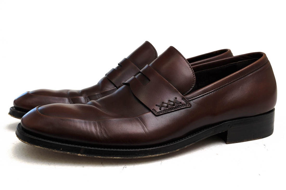 Ermenegildo Zegna コインローファー ゼニア CA09 A0811 牛皮 子ウシ  モカシン グッドイヤーウェルト調理法 レザーソール 【中古】