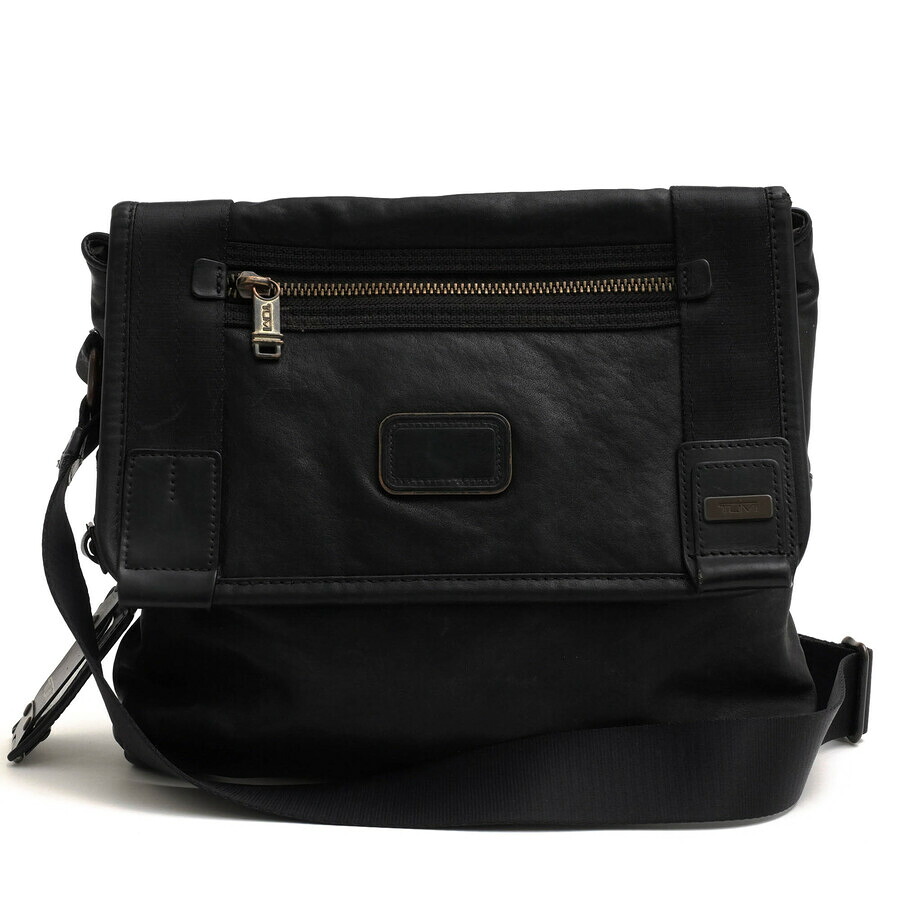 TUMI ショルダーバッグ トゥミ 92371DH Alpha Bravo Beale Mini Messenger フルグレインレザー 牛革 クロスボディ フラップ式 メッセンジャーバッグ ヴィンテージ加工 【中古】|ブランディング
