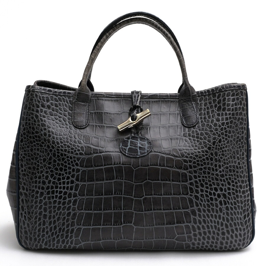 Longchamp トートバッグ ロンシャン ROSEAU CRC ロゾ クロコ 牛革 カウハイド 定番 クロコ型押し 【中古】｜ブランディング