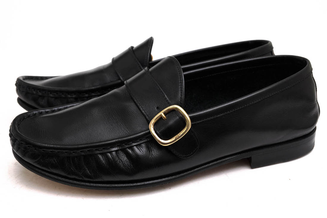UNITED ARROWS ヴァンプローファー ユナイテッドアローズ 1331-343-7758 UA ITY BELTED SLIPON 牛革 カーフ ベルテッド スリッポン レザーソール モンクストラップ 【中古】｜ブランディング