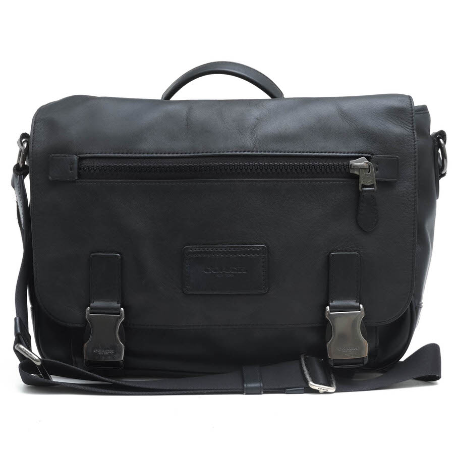 COACH ショルダーバッグ コーチ C2713 Track Messenger スムースカーフレザー 牛革 フラップ式 メッセンジャーバッグ 【中古】
