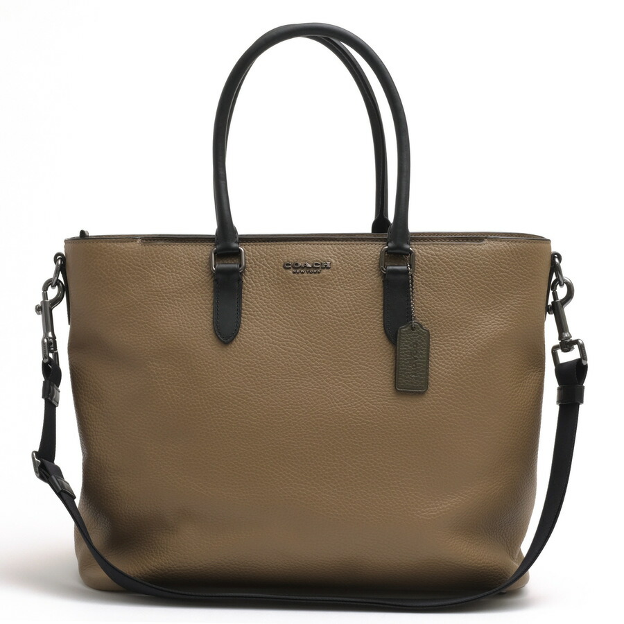 COACH トートバッグ コーチ職 C5813 Beckett Business Tote ベケット ぺブルなめし革 リファインドカーフレザー 牛皮 ビジネストート 万覚え帳パソコン納める可 シボ革 シュリンクレザー 2WAY ショルダーバッグ 【中古】