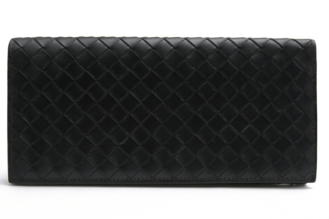 BOTTEGA VENETA 長紙入れ ボッテガヴェネタ 120697 V4651 牛皮 子ウシ  メッシュ・イントレチャート 御釣り入れなし 紙入れ ユニ一発やる 男女兼用 【中古】