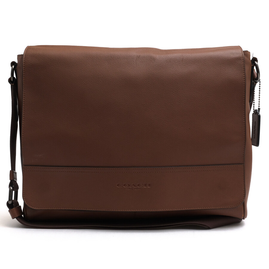 COACH ショルダーバッグ コーチ F68017 Houston Messenger Smooth calf leather スムースカーフレザー 牛革 フラップ式 メッセンジャーバッグ ノートPC収納可 シボ革 シュリンクレザー 【中古】｜ブランディング
