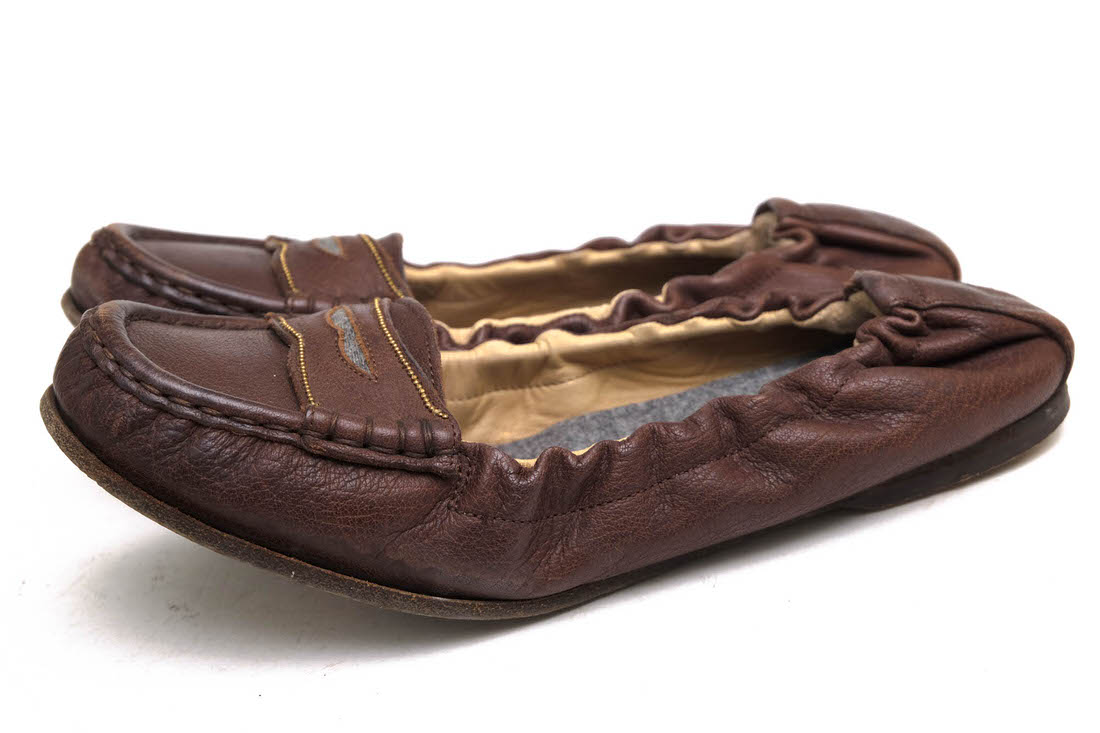 BRUNELLO CUCINELLI コインローファー ブルネロクチネリ 履き口ギャザー スリッポン レザーソール 【中古】|ブランディング
