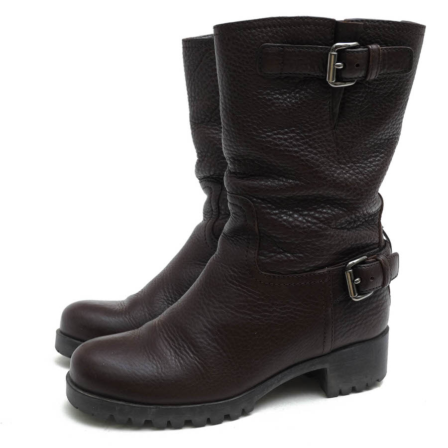 楽天市場】PRADA エンジニアブーツ プラダ 3U5360 SCAMOSCIATO OLD