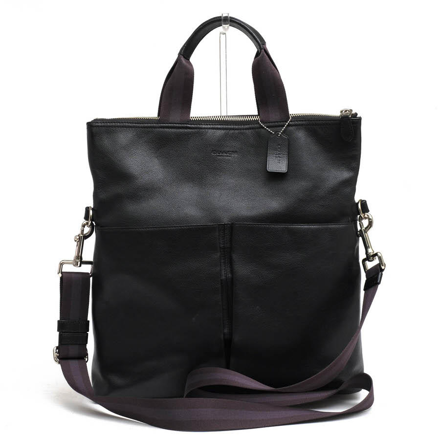 COACH トートバッグ コーチ F54759 CHARLES FOLDOVER TOTE IN SMOOTH LEATHER チャールズ フォールドオーバー トート スムースレザー 牛革 2WAY ショルダーバッグ シボ革 シュリンクレザー 【中古】 23,555円