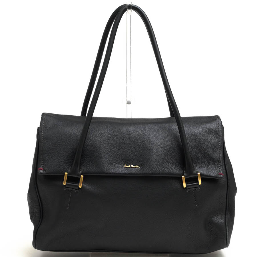 Paul Smith トートバッグ ポールスミス PWN150 Nハンティング ハンティングレザー 牛革 フラップ式 シボ革 シュリンクレザー 【中古】