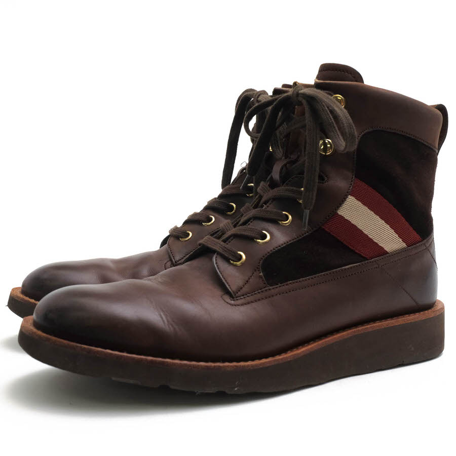 BALLY ワークブーツ バリー VADREL 牛革 バリーストライプ Vibramソール 【中古】|ブランディング